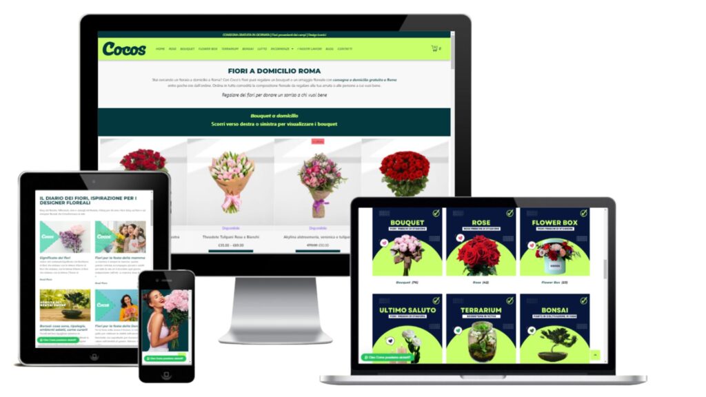 web WooCommerce per la vendita di fiori con consegna a domicilio